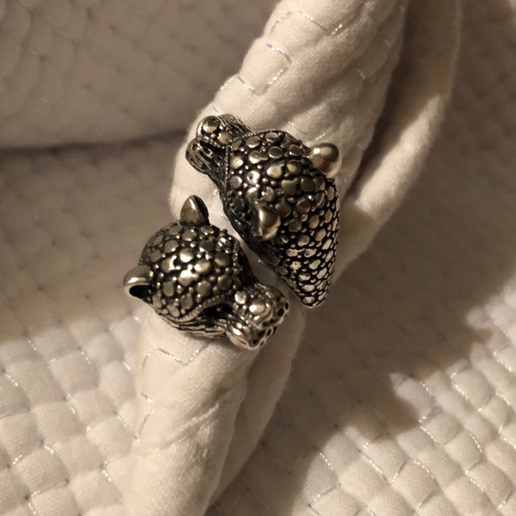 Sterling Silver 925 Panther Ring fits 6.75 to 8 - Picture 3 of 8